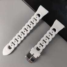 20mm 22mm 1pc Watch Strap Compatible With Samsung Galaxy Watch 4 5 6 Classic 40mm 44mm Gear S3 Silicone Bracelet Galaxy Watch 5 Pro 45mm, Band Compatible With Galaxy Watch Active 3/2/Gear S3/Amazfit Bip Bracelet Hua Wei Watch GT 2/3 Pro Bands - White - View 12