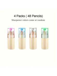 4 Boxen tragbarer Mini-Farbstiftset mit Spitzer - Vorgeschärft, Etui-Stil, geeignet für Künstler & Studenten - zum Skizzieren, Schreiben und als Schulmaterial - Sortiert/Rot/Gelb/Schwarz, Mini-Stifte - Verschiedenfarbig - Übersicht 7