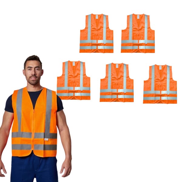 Kit 5 Coletes Refletivos Tipo Blusão 100% Poliéster NBR1292 Classe 2 Alta Visibilidade Ideal Segurança