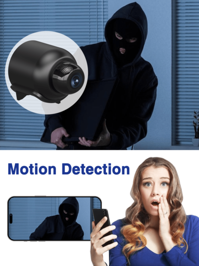 480P/720P Mini HD Home Monitoring Camera Evening Vision, Motion Alerts, Continuous Capture, Pack/2 Packs/4 Packs Compact Auto Indoor Zwart view 3