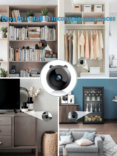 1pc Remote Wireless Infrared HD WiFi Camera, Slimme Home Security Monitor, Pet Monitoring Schattige Cartoon Recording Surveillance Night Vision, Mobile Control, Motion Detection, TF Card Storage, 1080P HD, A12 Bluetooth Connectivity, Clear Lens, ed Image Quality, Secure Protection, Visible Vision view 8