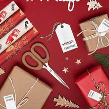 30 قطعة من علامات هدايا عيد الميلاد - علامات كرافت احتفالية بخيط أخضر/أحمر وأبيض - مثالية لتغليف هدايا العطلات!