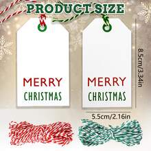 30 قطعة من علامات هدايا عيد الميلاد - علامات كرافت احتفالية بخيط أخضر/أحمر وأبيض - مثالية لتغليف هدايا العطلات!