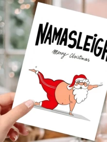 1pc Christmas Greeting Card With Envelope, Cute Santa Claus Card, Suitable As Christmas Gift For Family, Colleagues, Friends, Son, Daughter - Multicolor - View 4