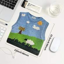 Adorable Knit Sweater Design Mouse Pad - Cute Pixel Tree & Sheep Landscape Gaming Aesthetic, Non-Slip Rubber Base, Washable Desk Mat For Office, Home, Dorm, PC & Computer Accessories (Retro Video Game Inspired), Dorm Essentials, Home Workspace, Cartoon Style, Smooth Surface, Stylish Accessory, Office Workers, Home Users