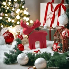 Christmas Reindeer Shaped Candle Mold, Christmas Snow Reindeer Element Handmade DIY Plaster Decorative Silicone Mold, Holiday Party Atmosphere, Homemade Creative Home Decor Art Decorative Silicone Mold - White - View 12