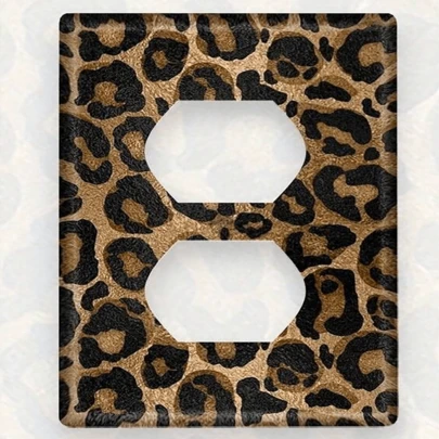 Golden And Black Glitter Leopard Print Light Switch Plate Unbreakable Polycarbonate Thermoplastic 1Gang/2 Gang Diner Kitchen Decor Single Gang Toggle Wall Plate Cover Decor Print Light Switch Plate Single Gang Toggle Switch C