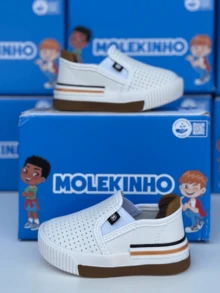 Baby Boy's Shoes Adjustable Children's Sneakers Baby Boy's Shoes Easy Fit Comfortable Molekinho - 白色 - 查看 5