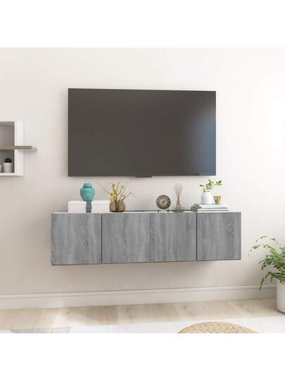 VidaXL TV Wand Units Pcs 60x30x30 Cm Processed Wood Grijs Sonoma