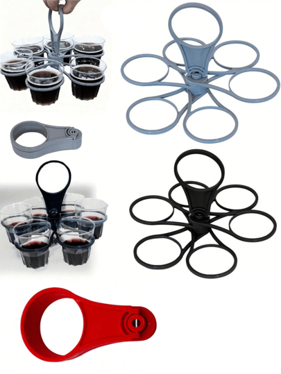 1PC Foldable Plastic Beer Basket Beverage Beer Handheld,Drink Carrier With Handle, Foldable Plastic Beverage Carrier, 4/6 Cups Reusable Beer Bottle Drink Carriers Holder For Deliverys Catering Restaurant Coffee, Gift For Father, Christmas Party Supplies, Family Dinner