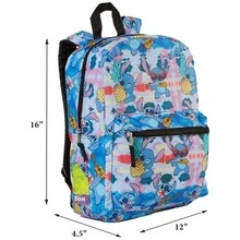 Disney Blue Lilo And Stitch, Stitch Nylon School Backpack 16" Bookbag For Girls & Boys - 彩色 - 查看 3