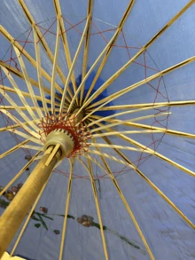 Sombrilla de bambú colorida para decoración de bodas, set de 10 sombrillas chinas de tela, accesorio decorativo para boda, fiesta o eventos, ambientación temática oriental, ideal para centros de mesa y fotografía - Azul - Ver 6