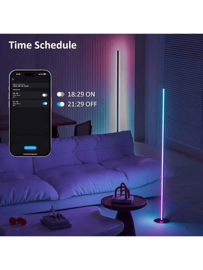 Slimme LED Multi RGB IC Vloer Coner Lamp Music Sync, Moderne 16 Million Changing St ing Mood Verlichting APP Remote Control, DIY Modes Timer Bedroom Gaming Room Living view 2