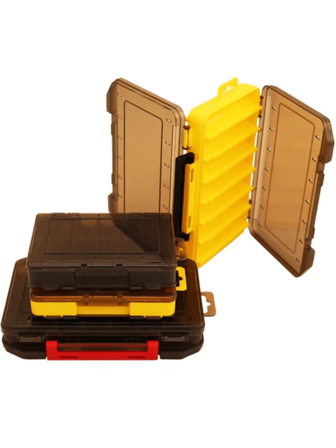 1 Double-Sided Fishing Gear Box, 14/12-Compartment Bait Storage Box, Fishing Tool Accessories, Double-Sided Bait Box, Hard Bait And Soft Bait Storage Box, Convenient And Portable For Storing Fishing Gear, Thickened Anti-Drop Hand-Held Double-Layer Bait Box, ABS Material Bait Box, Fishing Accessory Box, Suitable As A Gift For Your Husband