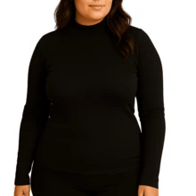 Kit com 3 Blusa Feminina Manga Longa Cacharrel Ribana Algodão Premium Básico Gola Alta