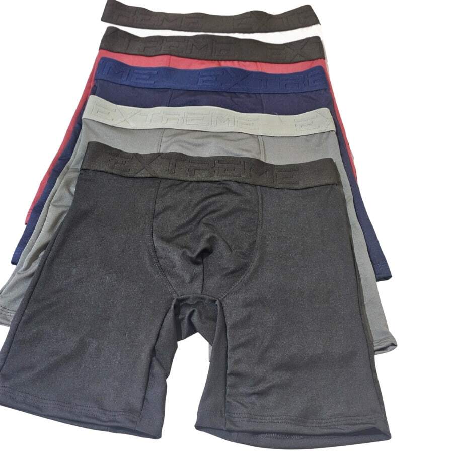 Kit Of 3 Long Cycling Briefs, Comfortable Polyester Cutout, Men's Boxer Shorts, Does Not Roll Up - Multicolor - View 1