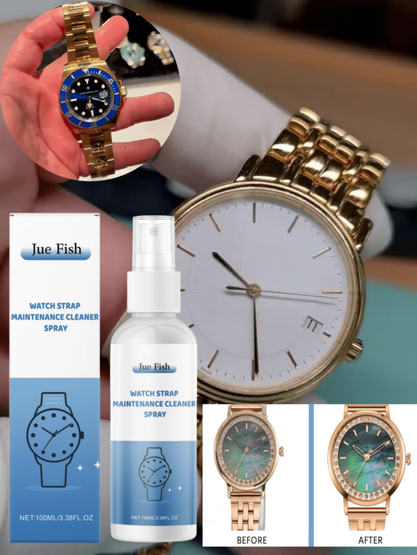 Spray de limpieza de correa, agente de cuidado diario para limpiar correas de metal, anillos de acero inoxidable