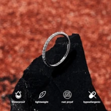 1 pieza Aro de titanio sin costuras ASTM F136 con piedra de zirconia cúbica 5A - Anillo de nariz, septum, cartílago para mujer/hombre, joyería corporal hipoalergénica adecuada para regalos de cumpleaños, San Valentín, Navidad