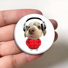 58mm Funny Cat Dog Tyrannosaurus Rex Jellyfish Beaver Brooch Badge Student School Bag Decoration Abstract Badge Pendant Gift