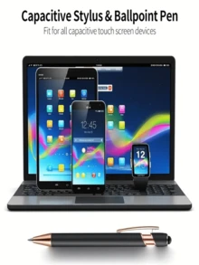 21-55 Stücke/Set Metall Kugelschreiber mit einziehbarer Spitze und Touchscreen-Stylus - Reibungsloser Schreibfluss, rutschfester Griff, kompatibel mit verschiedenen Geräten, inklusive schwarzer Tintenfüllung, geeignet für den täglichen Gebrauch