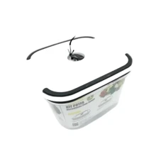 Kit 4/5 Potes Herméticos De Plástico Retangular Com Tampa De Vedação Uso Em Freezer E Micro-ondas. - Transparente - Visão 8