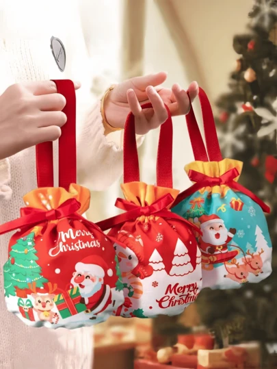 10 stuks/5 stuks/1 stuk/kersttassen, waaronder kerstcadeautassen, kerstcadeautassen met sneeuwpop, kerstavond-appels, Ping'an fruitverpakkingstassen, snoepcadeautassen en decoratieve souvenirtassen. Ze zijn verkrijgbaar in verschillende stijlen, zoals de slee-kerstman, vrolijk kerstfeest, de cadeau-gevende kerstman en de kerstman. Kerstdecoraties, kerstpyjama's, kerstcadeaus, kerstdecoraties.