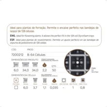 Bandejas Produção Mudas Sementeira 64 Células Plantio de diversas plantas Nutriplast - Preto - Visão 3