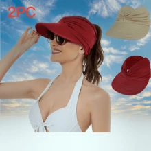 Bộ 4 mũ chống nắng bằng polyester màu trơn, thời trang, đa năng, thanh lịch, phong cách thường ngày, chống gió, chống tia UV, mũ thể thao ngoài trời dành cho nữ - Nhiều màu - Xem 22