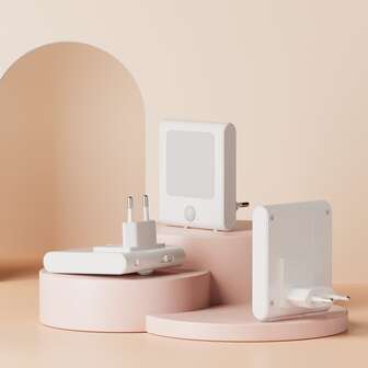 LED Night Light, ABS, Motion Sensor, Dimmable Small Nightlight For Bedroom, Corridor, Bathroom Auxiliary Lighting, Sleep Feeding Eye Protection Bedside Lamp, EU Plug