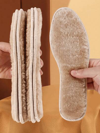 QKC 1双保暖羊毛鞋垫，适用于运动鞋，秋冬季