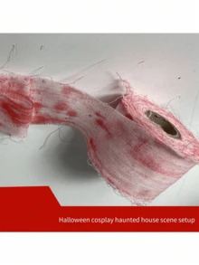 1Party Props: Holiday Dress-Up Toy Props: Blood Gauze, Haunted House, Escape Room, Horror Decoration Props, Blood Cloth, Party Prank Props - Multicolor - View 6