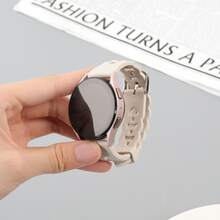 20mm 22mm 1pc Watch Strap Compatible With Samsung Galaxy Watch 4 5 6 Classic 40mm 44mm Gear S3 Silicone Bracelet Galaxy Watch 5 Pro 45mm, Band Compatible With Galaxy Watch Active 3/2/Gear S3/Amazfit Bip Bracelet Hua Wei Watch GT 2/3 Pro Bands - Starlight Color - View 7