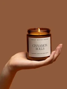 1pc Glass Jar Scented Candle, Autumn Winter Home Decor, Photography Prop, Perfect For Yoga, Camping Essential For Outdoor Lovers, Ideal Birthday, Valentine's, Halloween & Christmas Gift"