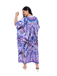 Gypsie Blu Kaftan Dress For Plus Size Women Loungewear Nightdress Summer Night Gown Maxi Length Caftan - 淺綠色 - 查看 5