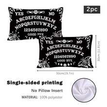 MEMNUN 1个/2个装神秘通灵板图案黑色印花涤纶抱枕套（不含枕芯），尺寸：11.81*19.71英寸（30*50厘米）/15.75*23.62英寸（40*60厘米），单面印花，日常装饰腰枕套，适用于沙发、床、客厅、卧室、汽车、办公室、酒店等场所，四季皆宜，是馈赠亲朋好友的完美礼物。 - 彩色 - 查看 11