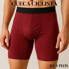 Kit Of 3 Long Cycling Briefs, Comfortable Polyester Cutout, Men's Boxer Shorts, Does Not Roll Up - Multicolor - View 6