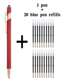 21-55 Stücke/Set Metall Kugelschreiber mit einziehbarer Spitze und Touchscreen-Stylus - Reibungsloser Schreibfluss, rutschfester Griff, kompatibel mit verschiedenen Geräten, inklusive schwarzer Tintenfüllung, geeignet für den täglichen Gebrauch