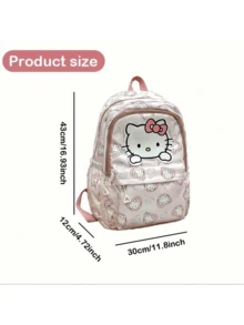 Sanrio Characters Pattern Design Backpack, Leisure Travel Backpack, Sweet College-Style Women's Backpack School Bag Bookbag