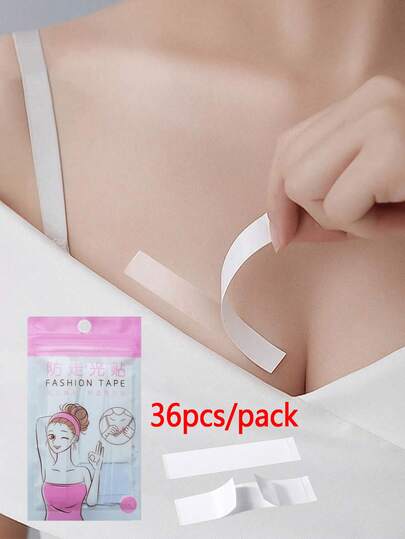 3/1 Pack 36 PCS Clothing Fashion Tape,Double Sided,Thick Adhesive Transparent Tape, Strong Adhesive Transparent Tape, Women's Adhesive Clothing Dresses Anti Light Fixing Tape Strips, Colloids, Chest Straps, Chest Stickers, Women's Products, Gifts For Women