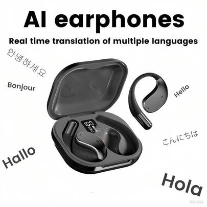 AI Translator Headphones Smart Voice Translation Earbuds 150 Languages Online Translator Bluetooth-Compatible In Ear Headphones Real Time Translator Device For Business Travel And Daily Use