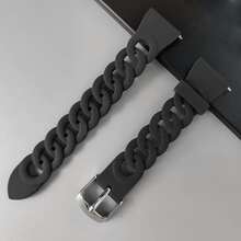 20mm 22mm 1pc Watch Strap Compatible With Samsung Galaxy Watch 4 5 6 Classic 40mm 44mm Gear S3 Silicone Bracelet Galaxy Watch 5 Pro 45mm, Band Compatible With Galaxy Watch Active 3/2/Gear S3/Amazfit Bip Bracelet Hua Wei Watch GT 2/3 Pro Bands - Black - View 14