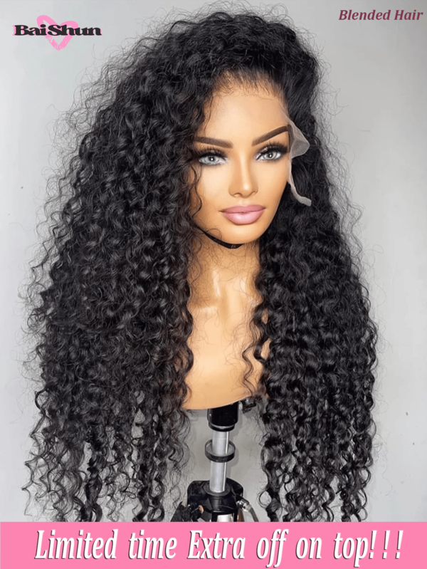 13x4 Jerry Lockige Lace Front Perücke Menschliches Mischgewebe Perücke HD Lace Frontal Vorausgerupft 200% Dichte 4x4 Weaves Klebefrei Frontal Perücken Brasilianisches Jungfernhaar mit Babyhaar für Frauen Natürliche Schwarze Farbe passend zu allen Hauttypen - Mehrere Größen perfekt für den täglichen Gebrauch & besondere Anlässe Natürliche Haargrenze Natürliches Aussehen