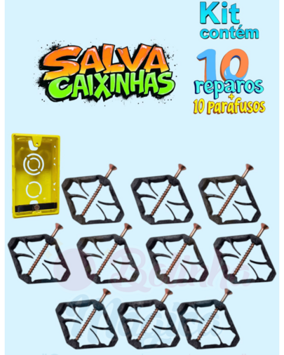 10 Kit Salva Caixinha De Luz P/ Tomada Interruptor Elétrico Reparo Instalação Salva Caixas de Parede