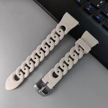 20mm 22mm 1pc Watch Strap Compatible With Samsung Galaxy Watch 4 5 6 Classic 40mm 44mm Gear S3 Silicone Bracelet Galaxy Watch 5 Pro 45mm, Band Compatible With Galaxy Watch Active 3/2/Gear S3/Amazfit Bip Bracelet Hua Wei Watch GT 2/3 Pro Bands - Starlight Color - View 12