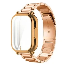 1pc Stainless Steel Band+Case For Redmi Watch 5 Active, Magnetic Buckle Steel Strap +Tpu Protective Case Smart Watch Band