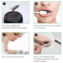 AHVTE Bột đánh răng than tre bạc hà đen 30g, hơi thở thơm mát, làm sạch sâu, chăm sóc răng miệng, nụ cười tự tin rạng rỡ, hương bạc hà lâu trôi, công thức than tre cho nụ cười khỏe mạnh và trắng sáng hơn - màu đen - Xem 4