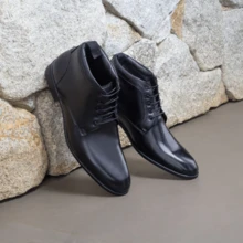 Formal Shoes And Casual Ankle Boots All In Genuine Noble Leather Rubber Sole Super Kit With 3 Pairs Plus Double-Sided Synthetic Belt In Black And Coffee - 黑色 - 查看 10
