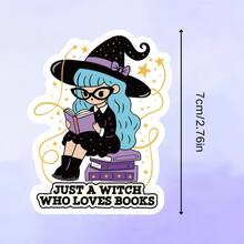 Solo una bruja que ama los libros - Pegatina de vinilo, perfecta para portátiles, botellas de agua, diarios y espacios de trabajo, genial para fans del humor, estudiantes de derecho y amantes del sarcasmo, regalo ideal para amigos y familiares