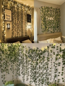 4/12/24Pcs Fake Vines With Leaves For Room Decor,Artificial Ivy Greenery Garland, Fake Vines Hanging Plants Backdrop For Home Decor,Garden Decor,Wall Decor,Bedroom Decor,Wedding Decoration,Table Decoration,Party Decorations,Birthday Decoration,Indoor Outdoor Decor,Christmas Decorations