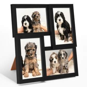 1pc 4 - Photo Injection - Molded Frame | Fits 4x6 Photos | Black, White & Brown | Perfect For Personalized Home Decor, Memory Showcases & Gift Ideas
